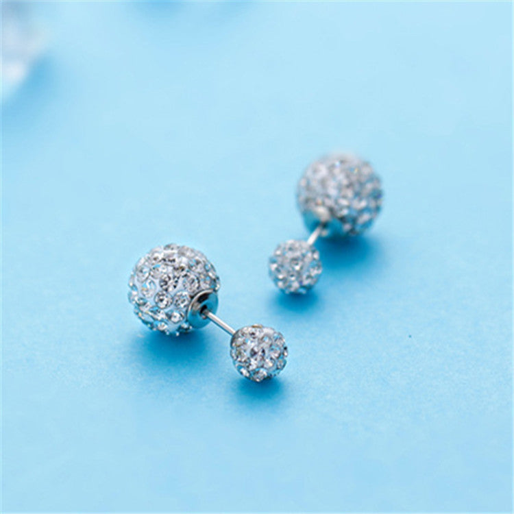 Earring round diamond ball earrings women