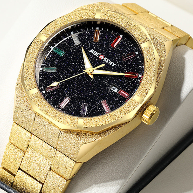 💎 Iced-Out 11mm Luxury Men's Watch – Bold Style in White, Gold & Rose Gold