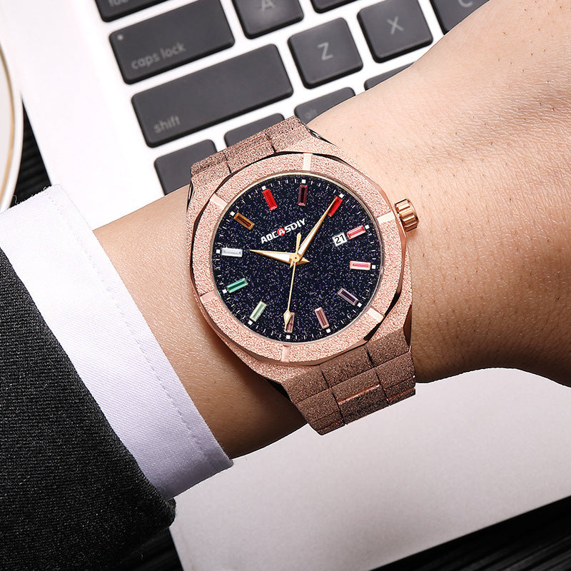 💎 Iced-Out 11mm Luxury Men's Watch – Bold Style in White, Gold &amp; Rose Gold