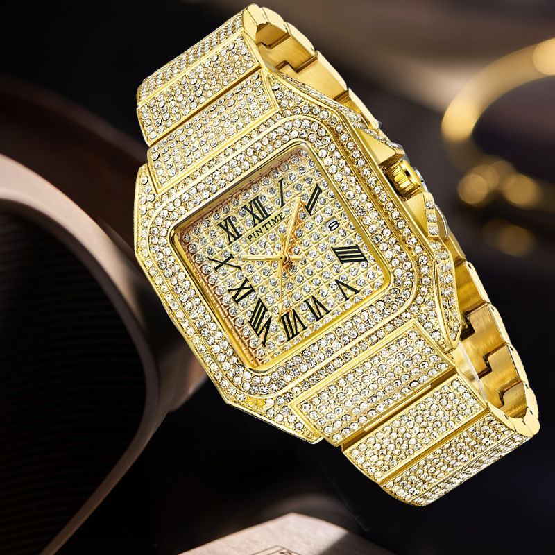 PINTIME 10mm Luxury Business Watch for Men – Black, Gold, Silver, Rose Gold