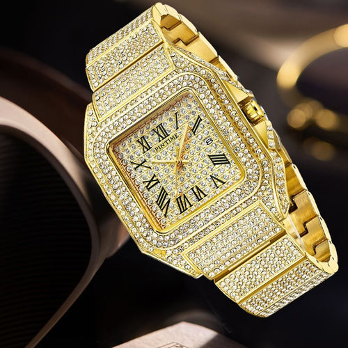 PINTIME 10mm Luxury Business Watch for Men – Black, Gold, Silver, Rose Gold