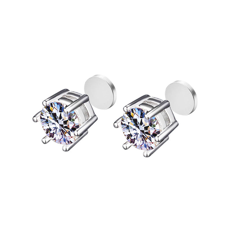 🛍️ Product Title:  Crown Cut Moissanite Earrings – Platinum & Gold Lace Styles