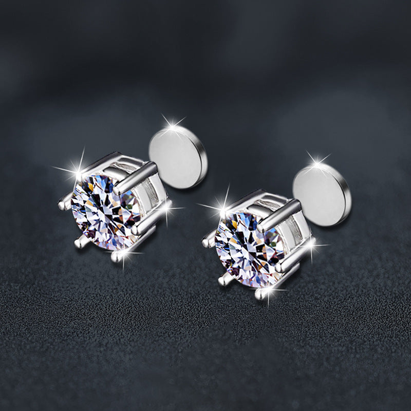 🛍️ Product Title:  Crown Cut Moissanite Earrings – Platinum & Gold Lace Styles