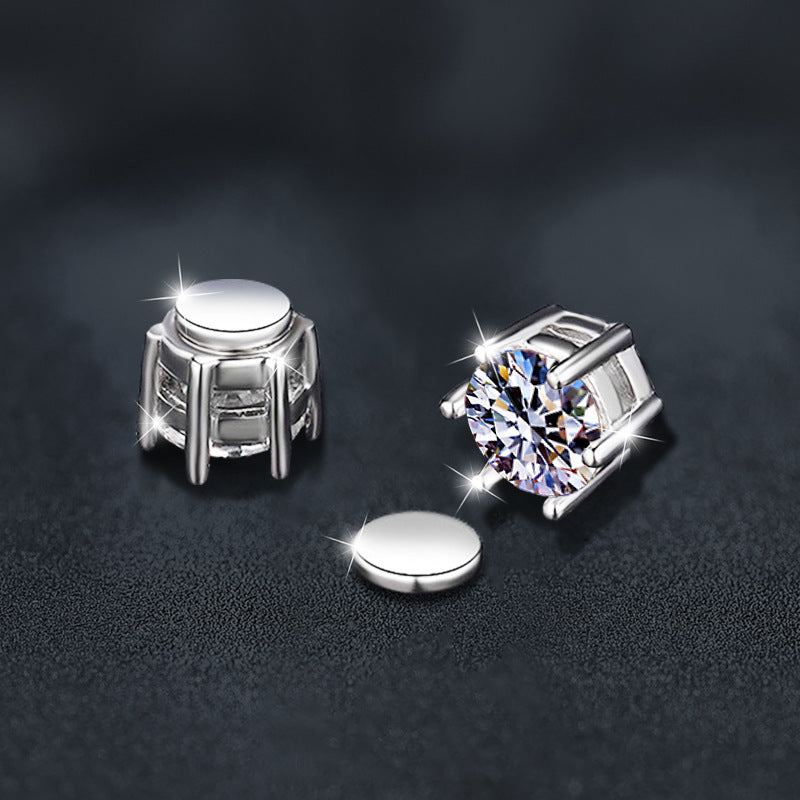 🛍️ Product Title:  Crown Cut Moissanite Earrings – Platinum & Gold Lace Styles